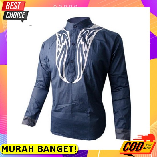 Koko Pria Mewah Cowok 2021 Murah Dewasa Kemeja Baju Lengan Pendek Lengan Panjang Kekinian 2022 Remaj