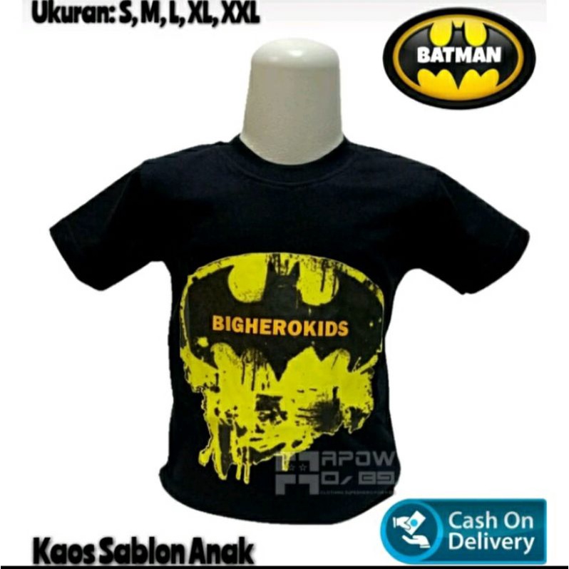 Kaos Oblong Batman BIGHERO 1-9tahun t-shirt anak karakter Terbaru