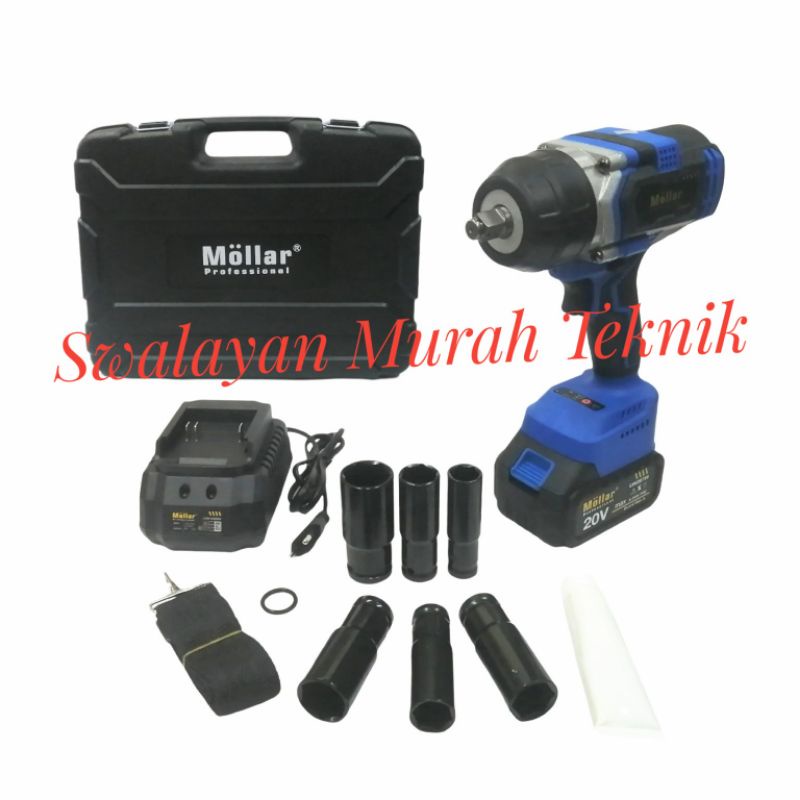 Mollar Ciw20750 Impact Wrench 20V Cordless 750Nm Alat Buka Baut Baterai Ciw 20750 1200Nm