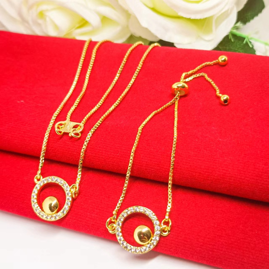 Set Perhiasan kalung bracelet premium gift aksesoris fashion wanita asli kualitas terbaik