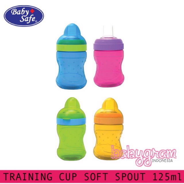 Babysafe AP015 Training Cup Soft Spout 6m+ 125ml anti tumpah / Botol minum bayi anak Baby Safe