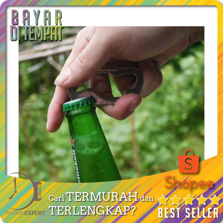 TERMURAH Carabiner Stainless Steel with Bottle Opener Versatile EDC