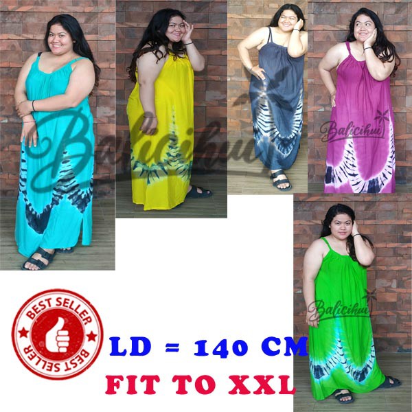 Balicihui Daster Jumbo Panjang Bali Tiedye Daster Jumbo Pelangi Fit To XXL Daster Jumbo Wanita