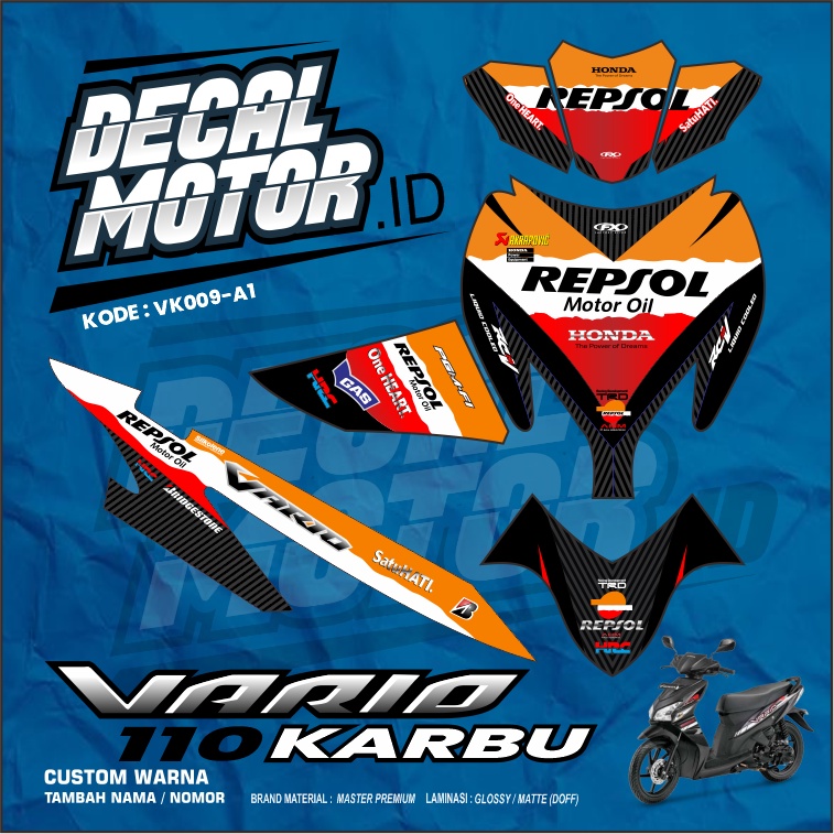 Sticker Decal Full Body Vario 110 Lama -Sticker Motor Repsol - VK
