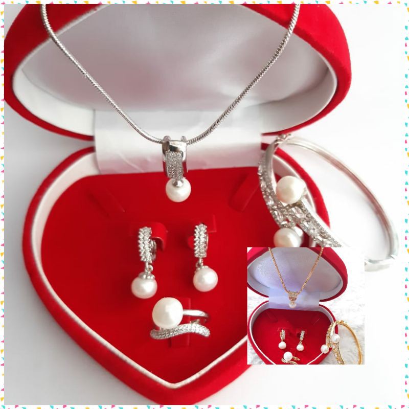 RANGKA GOLD RANGKA SILVER MUTIARA LOMBOK SET PERHIASAN MUTIARA AIR TAWAR ASP01