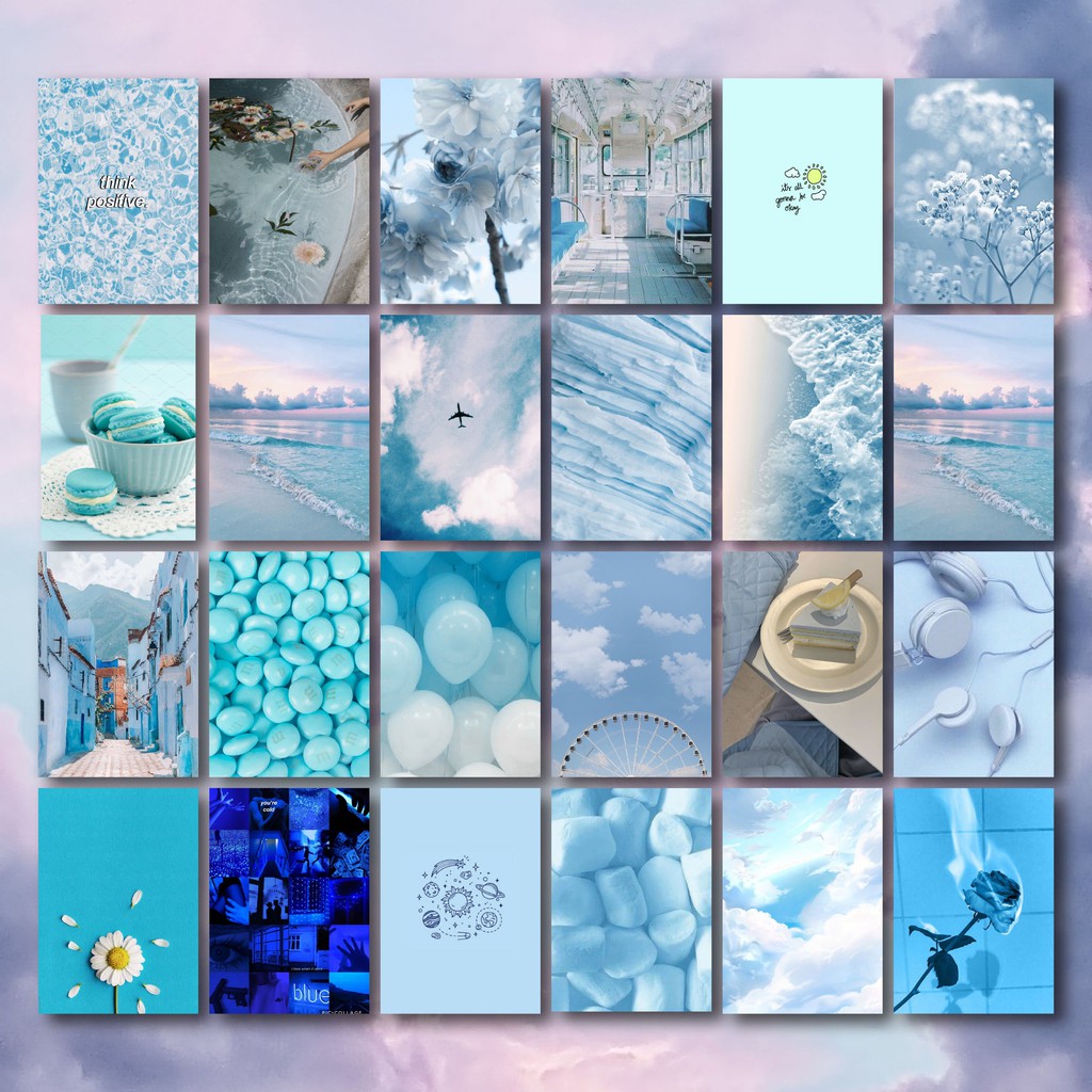 [44PCS] Poster Aesthetic Color Blue