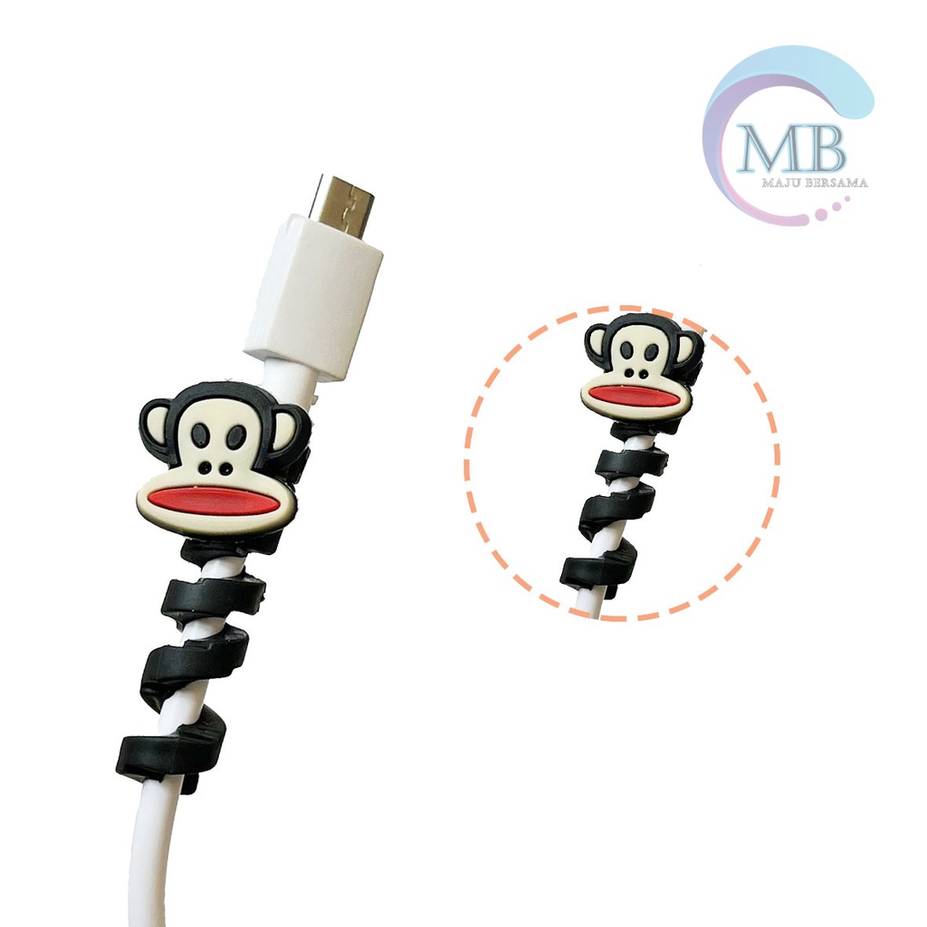 Cable Saver TWIST Cable Protector SPIRAL Pelindung Ujung Kabel karakter android iphone MB3188