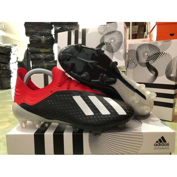 Soccer Adidas X18.1 FG - Core Black Scarlet