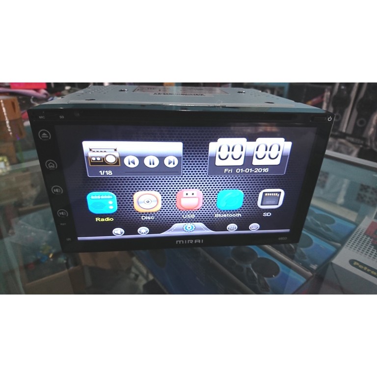 Head Unit Tape Double Din 6.95', mp4, TV MIRROR LINK MIRAI 6933 GLASS