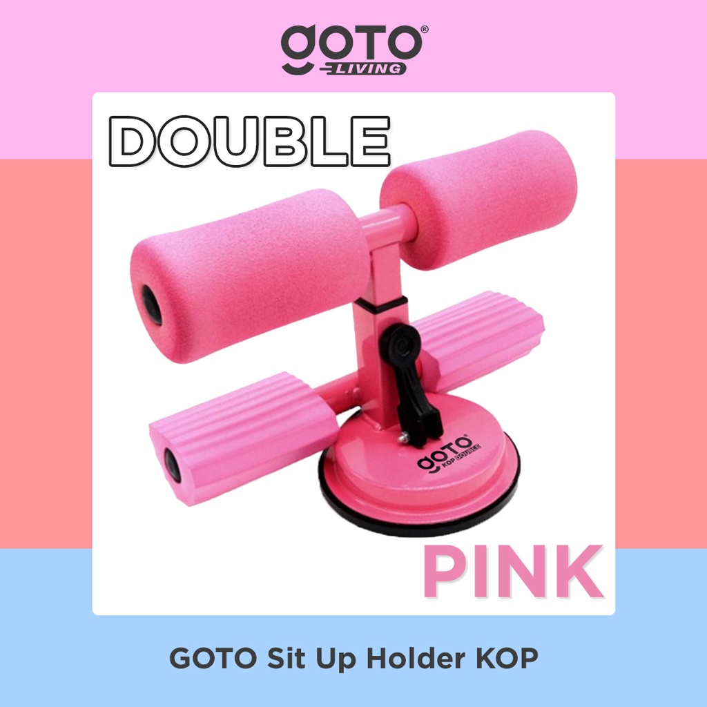 Goto Kop Sit Up Stand Holder Alat Bantu Penahan Kaki Fitness Gym-PINK DOUBLE