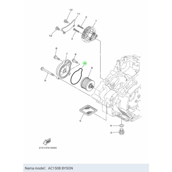 KARET SEAL SIL ORING FILTER OLI BYSON ASLI ORI YAMAHA 45P E3449 00