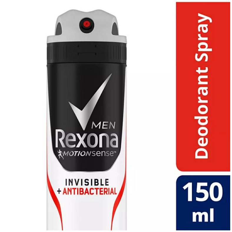 Rexona Men Deodorant spray invisible antibacterial motoinsense 150ml / Pengharum ketiak / anti noda 