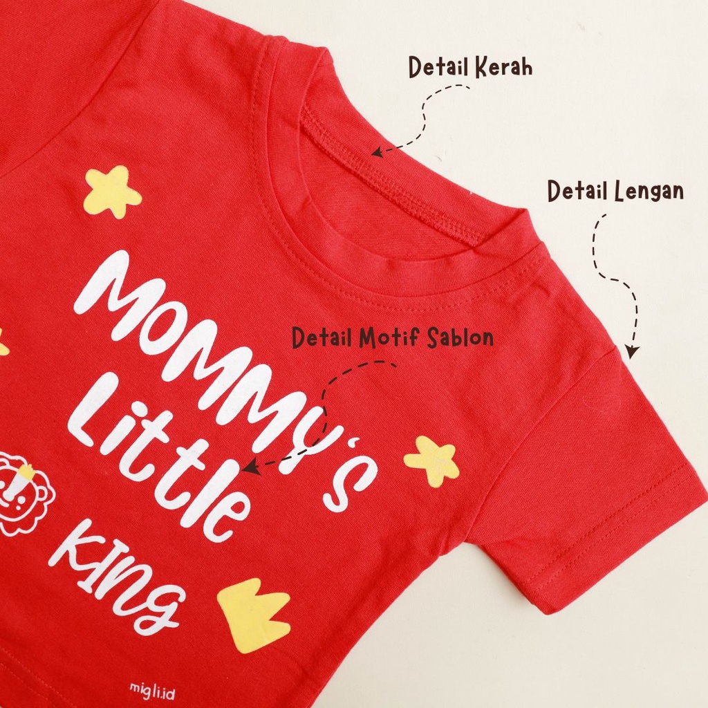 Nuna Store Motif Mommy's Little King / Setelan Baju Bayi/Anak Laki-laki cowok Usia 6 Bulan - 3 Tahun Baju