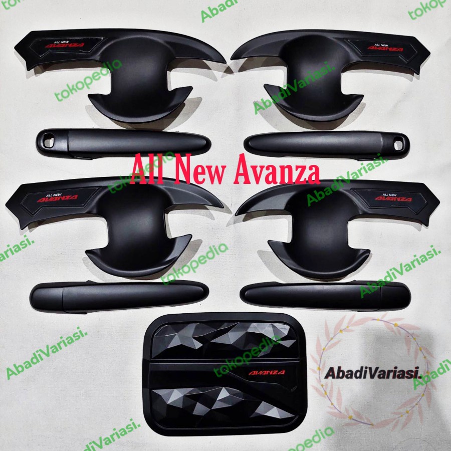 Paket Outer Handle &amp; Tank Cover All New Avanza 2019-2021 Hitam Diamond Elegan