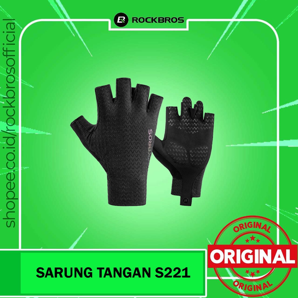 Sarung Tangan Sepeda Motor Rockbros S221 Half Gloves Bike Half Finger