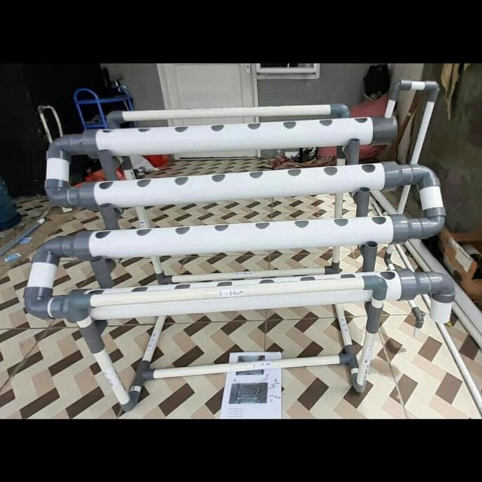 Kit Paket Hidroponik Paralon Pipa Nft Dft Power 3 Inch + Tiang + Pompa Kode 418