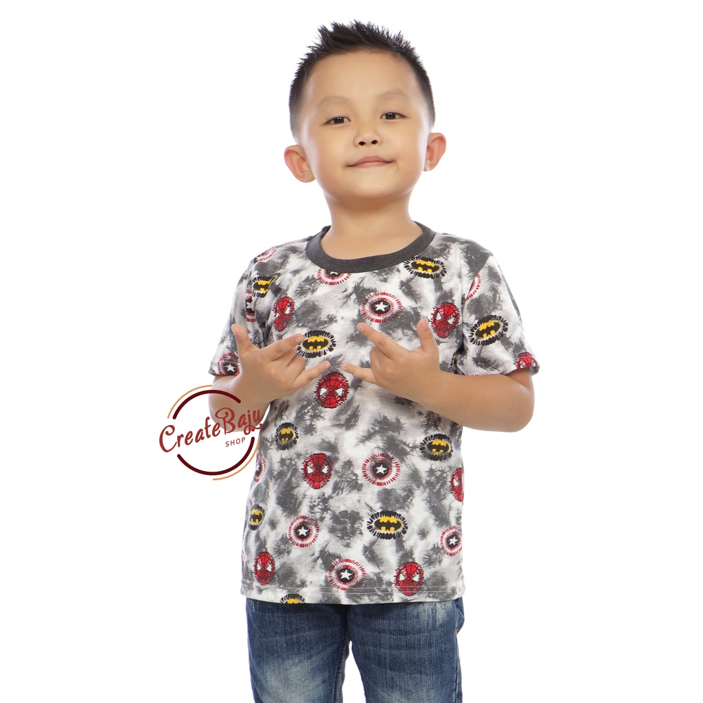 BAJU ATASAN ANAK LAKI FASHION AVENGERS HULK SUPERMAN CAPTAIN 1-7 TAHUN KAOS ANAK LAKI SUPERHERO MURAH PART 6