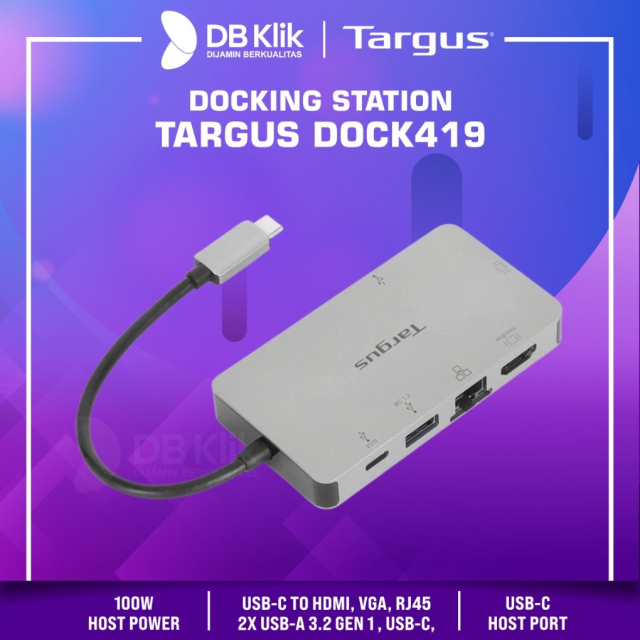 Docking Station Targus DOCK419 USB-C to USB C HDMI VGA RJ45 100W PD