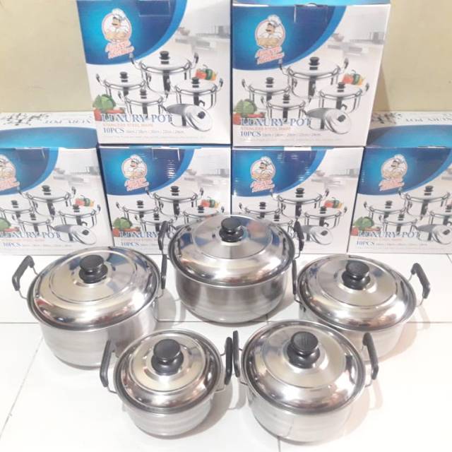 PANCI MURAH 5 SET - PANCI 5 SUSUN STAINLESS STEEL - PANCI MUSCLE KITCHEN - TOKO HAF STORE