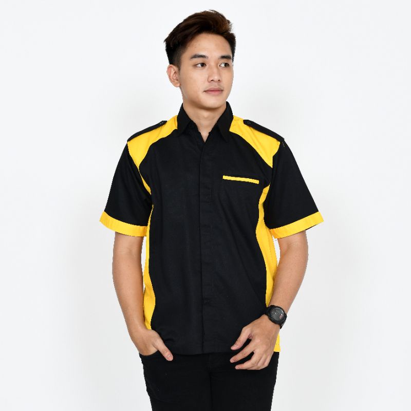 baju seragam kerja Indihome/kemeja promosi Indihome/custom bordir Indihome/pakaian Indihome merah putih