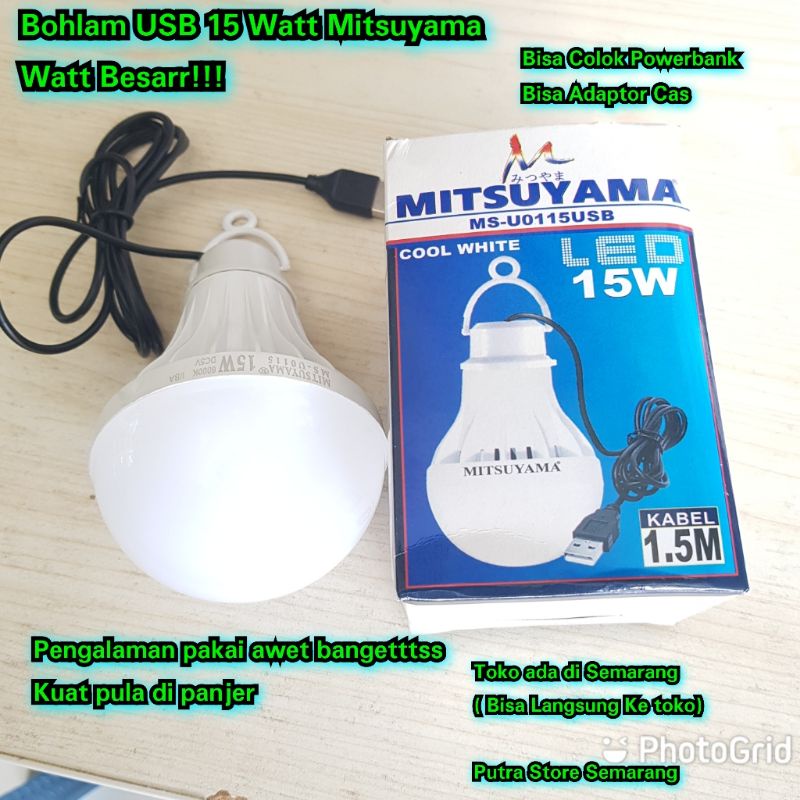 Bohlam Usb 15 watt Bolam Usb 15 watt Lampu Emergency 15 watt Lampu Powerbank