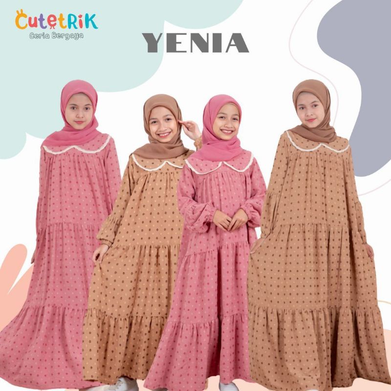 Gamis Anak Perempuan-dress anak-gamis yenia cutetrik baju muslim terbaru