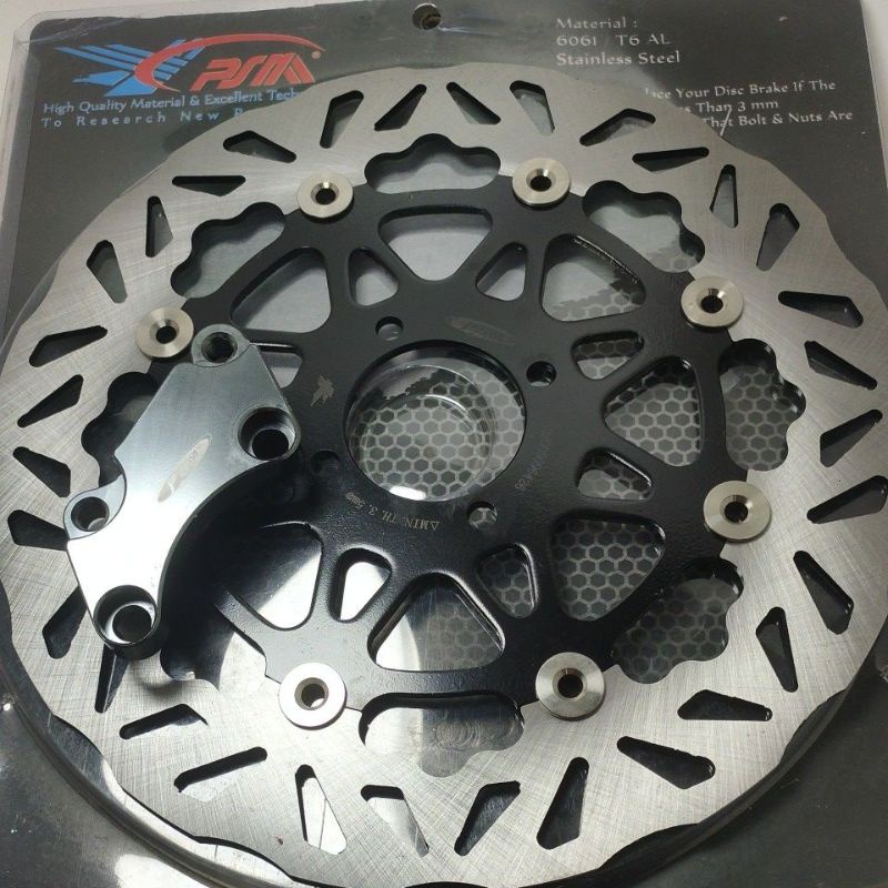 piringan cakram PSM RX-King ukuran 300mm model moto 1 racing-Hitam datar 300mm
