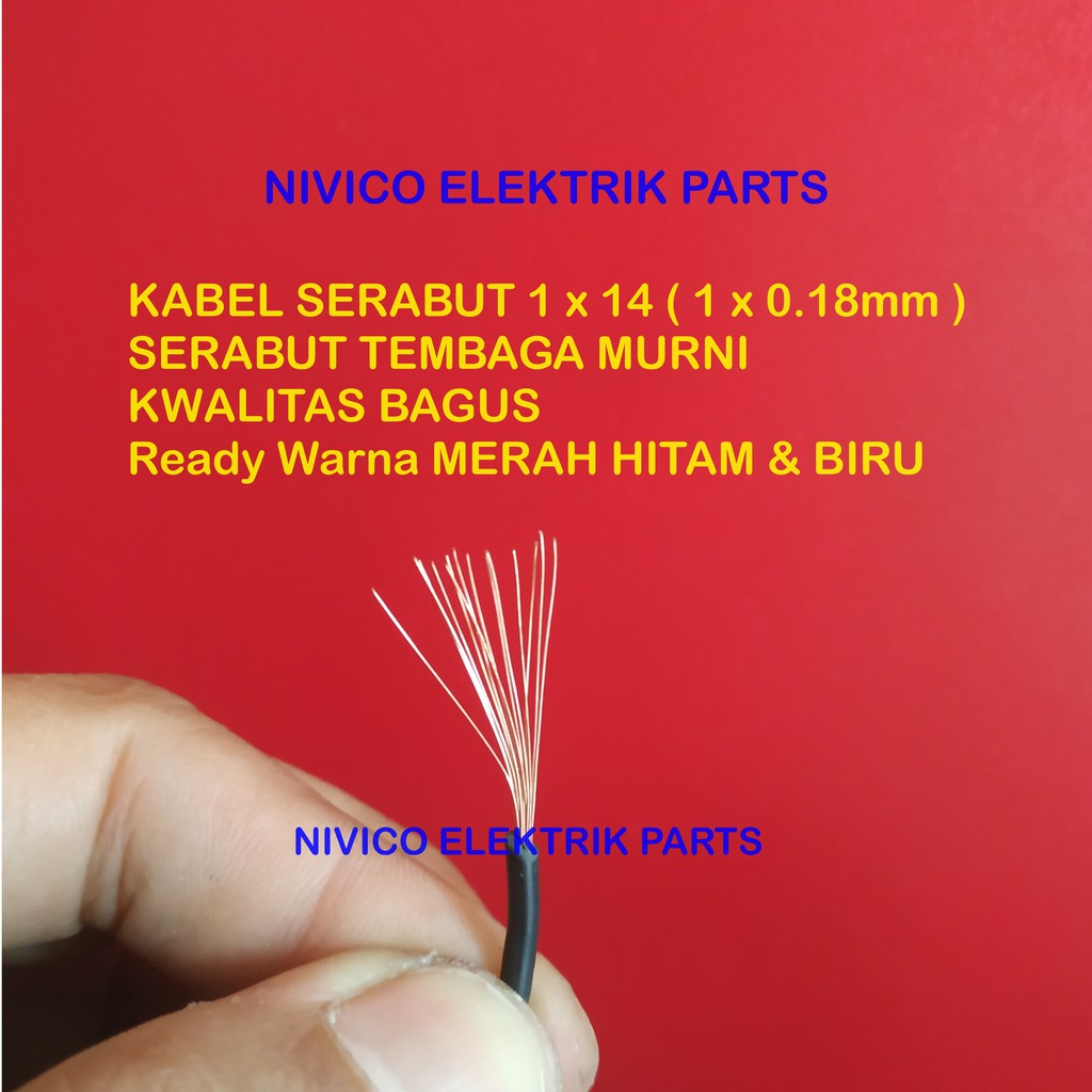 5 Meter Kabel Serabut Tunggal 1 x 14/ Kabel Serabut 1 x 14/ Kabel Motor / Kabel Api