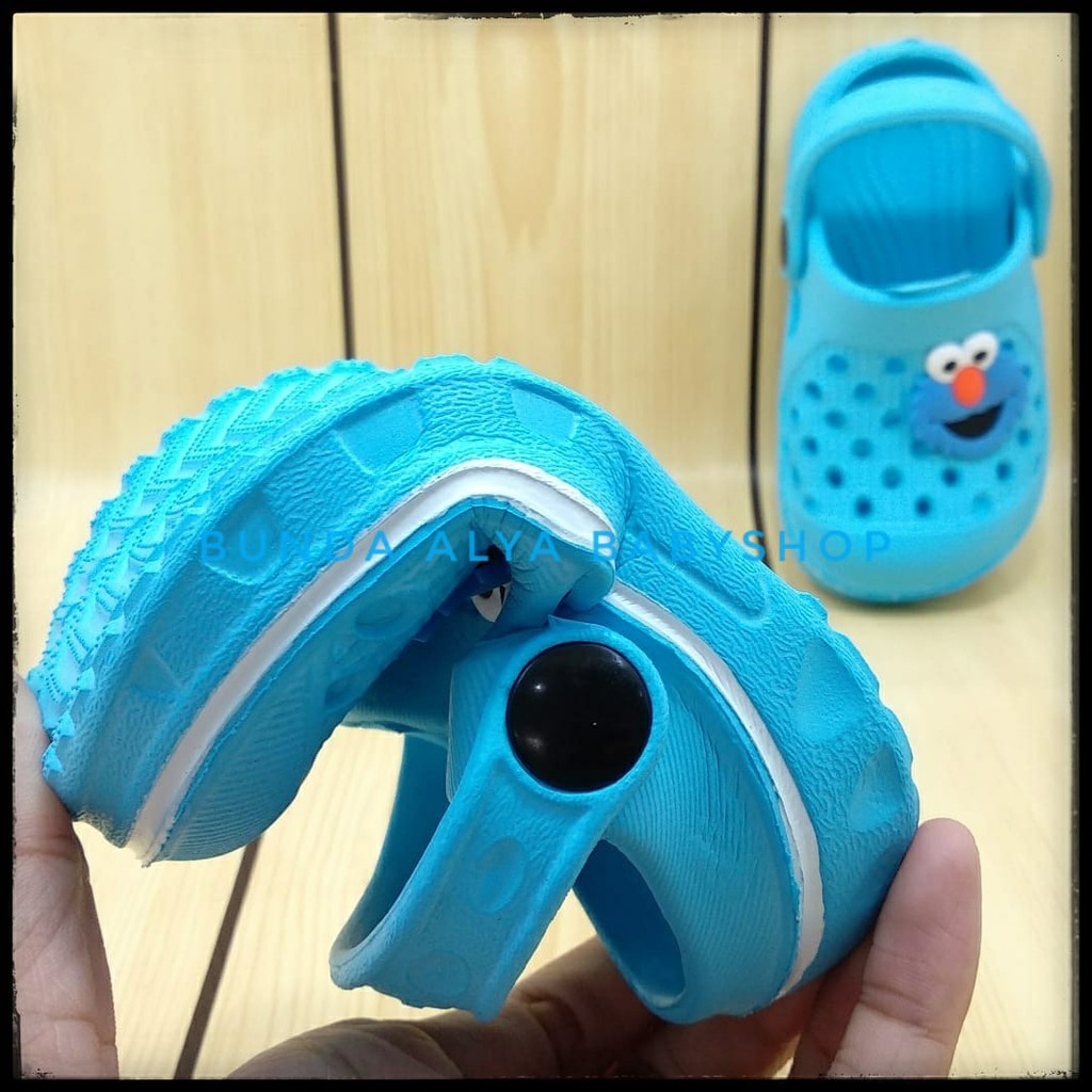 Sandal Anak Laki Karet Usia 6 Bulan 1 Tahun BIRU Lentur- Sendal Anak Cowok Cewek Motif Kartun Lucu Size 18 - 23