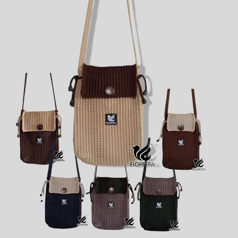 BY ELGHEERA Tas Selempang Rajut Sling Bag NEW 16 cm x 22 cm / TAS SLOT GESPER