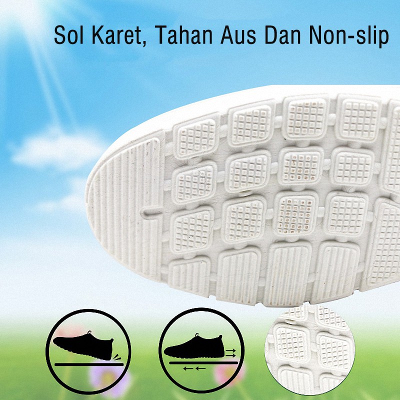 Highland Sepatu Slip On Pria/Wanita Kasual Sepatu Running Breathable Udara Sepatu Olahraga KSP202