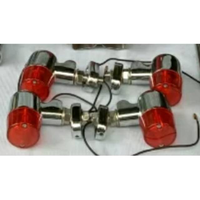 Lampu Sen Palu bulat variasi CB GL Tiger megapro 4pcs set pemanis