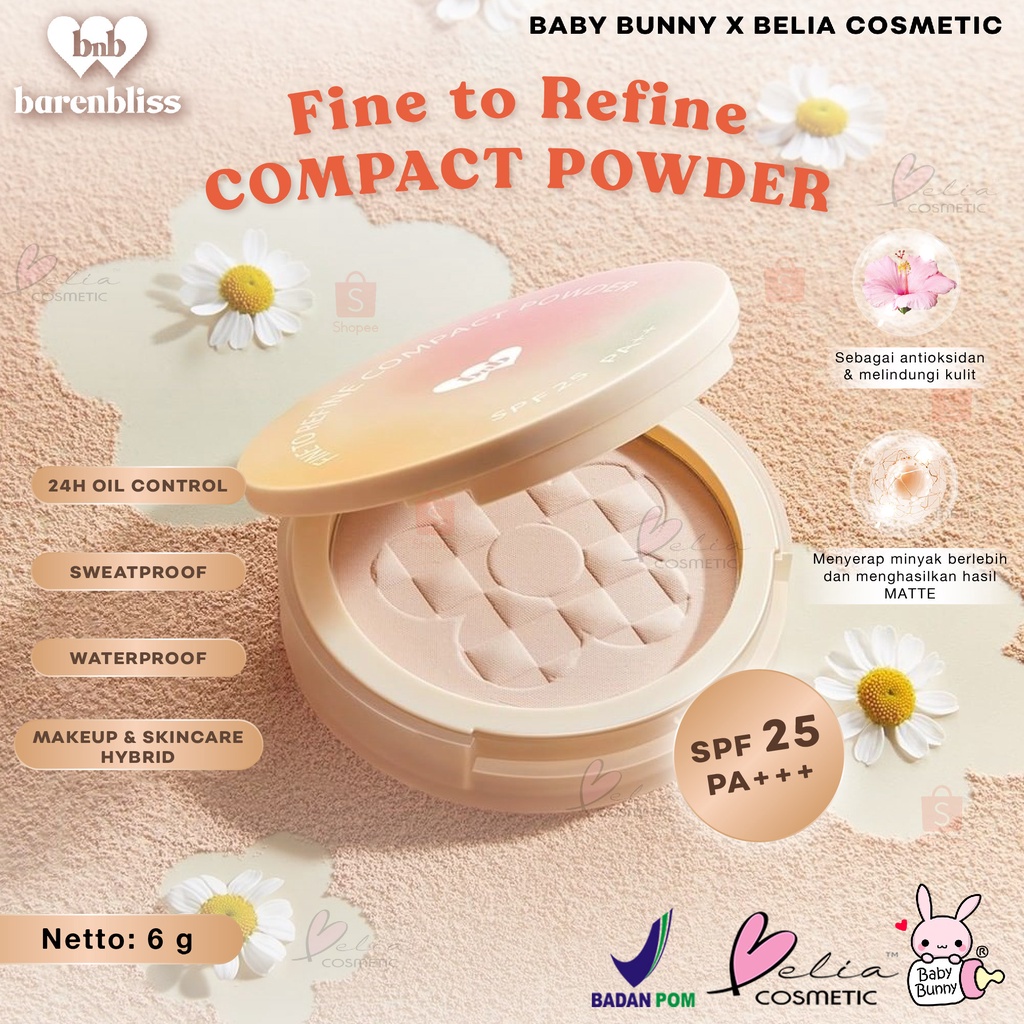 ❤ BELIA ❤ BNB barenbliss Korean Bloomatte Fine to Refine Compact Powder | 24H oil control | Bedak Padat | BPOM