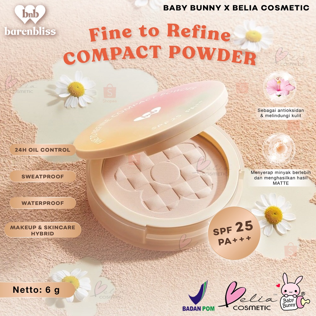 ❤ BELIA ❤ BNB barenbliss Korean Bloomatte Fine to Refine Compact Powder | 24H oil control | Bedak Padat | BPOM