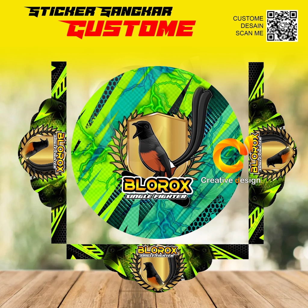 STICKER SANGKAR MURAI BATU BLOROK SINGLE FIGHTER