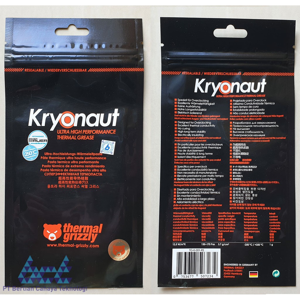 Thermal Grizzly Kryonaut Thermal Paste 1 Gram