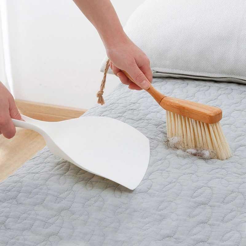 Sikat Sapu Mini Dengan Pengki Mini Brooms Shovel Set - D3047 - White/Brown