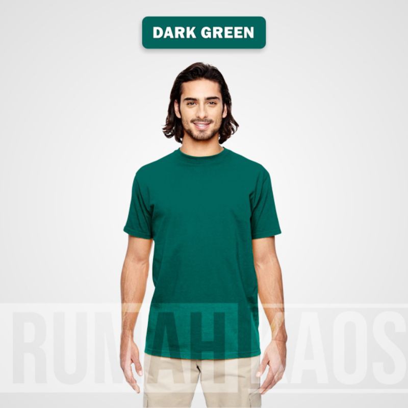 KAOS POLOS (SOFT COLOR) 100% COTTON COMBED 30s ONECK/BAJU POLOS PREMIUM-HIJAU BOTOL