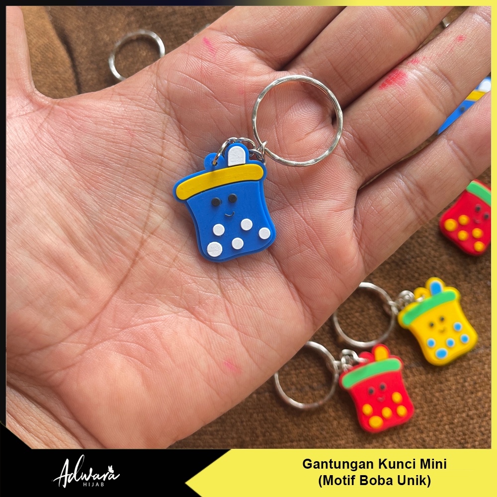 Gantungan Kunci Mini Unik / Ganci Motif Boba Lucu