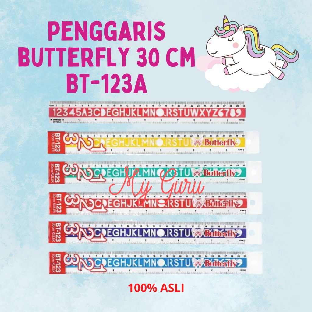 

[PCS] PENGGARIS / GARISAN BUTTERFLY 30 CM BT-123A / BT-123B WARNA