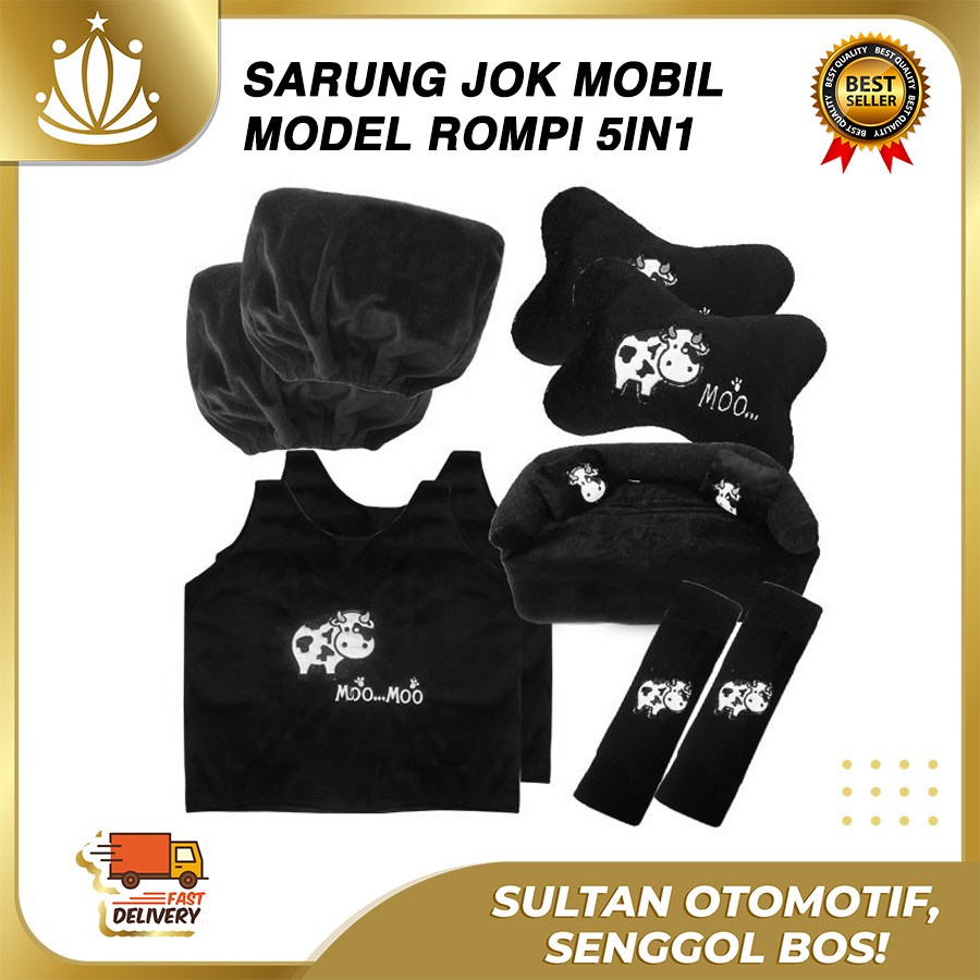 Bantal Mobil 5in1 Moo Sapi / Sarung Jok Mobil Moo Sapi