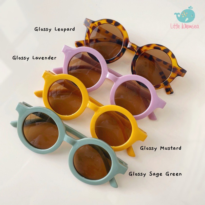 Little Whimsea Retro Sunnies / Kacamata Hitam Anak Unisex bentuk O/Kacamata Anak-2