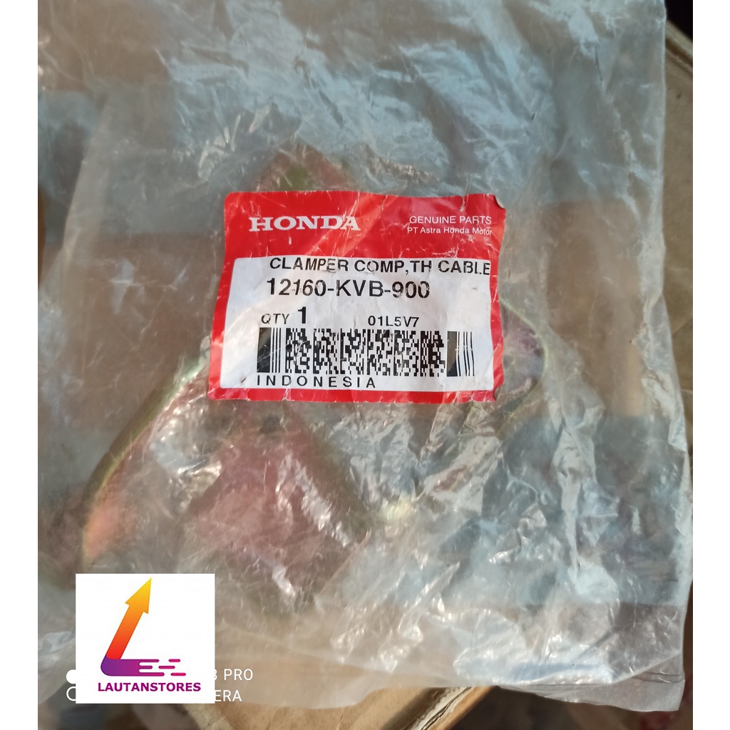 12160-KVB-900 CLAMPER COMP THROOTLE CABLE VARIO 110 KARBU / PLAT TAHANAN GAS VARIO KARBU