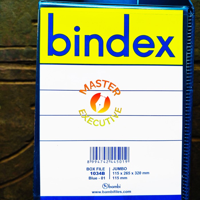 [Buah] Bindex Boxfile JUMBO Hitam / Biru 1034B 115 mm