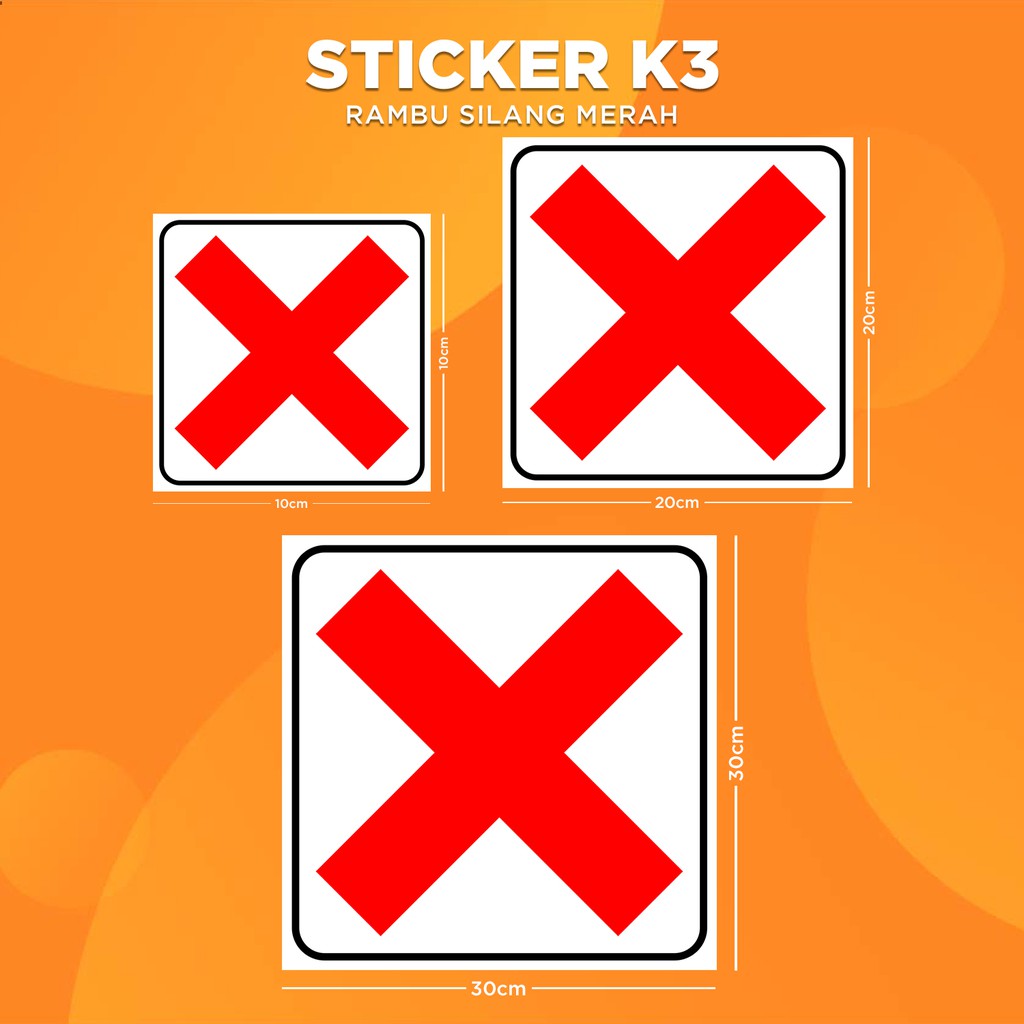 

Stiker K3 Silang Merah / Sticker HSE Red Cross (Print Tajam & Anti Air)