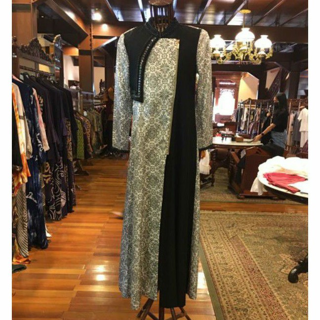 Abaya Tenun Songket Payet by Dian Pelangi TERBARU Busana Muslim Gaun Pesta Batik Wanita Elegan
