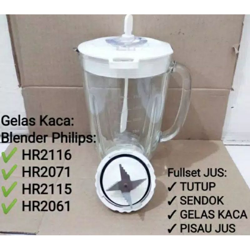 GELAS PLASTIK  , JUS + PISAU 1SET BLENDER PHILIPS HR 2115 2116 2061 2071