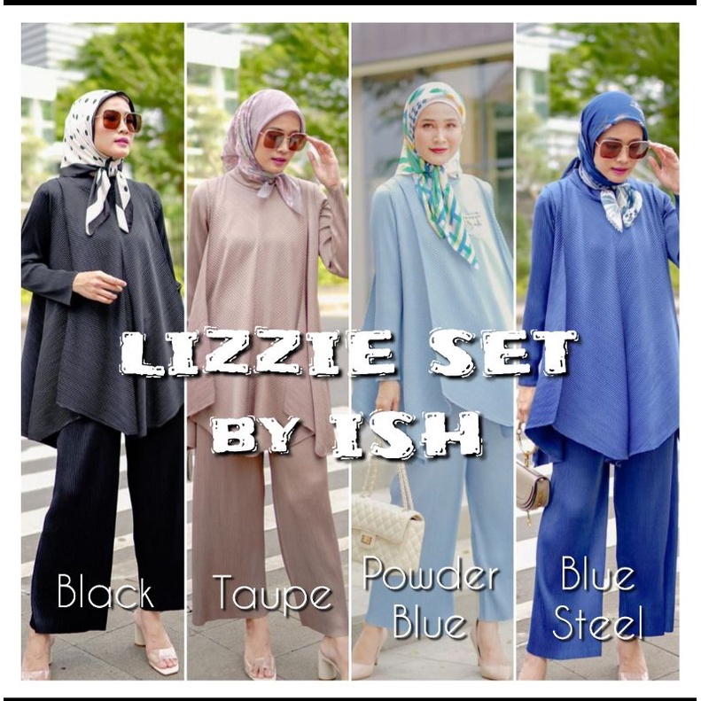 LIZZIE SET BLACK TAUPE POWDER BLUE BLUE STEELBY IYMELSAYSHIJAB ISH