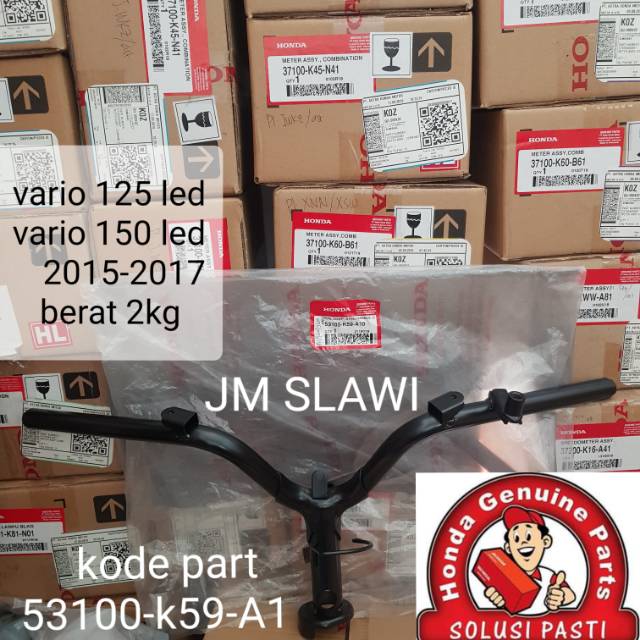 53100-K59-A10 stang stir stangstir, pipe comp vario 150 &amp; 125 2015-2017 ori honda ahm asli honda