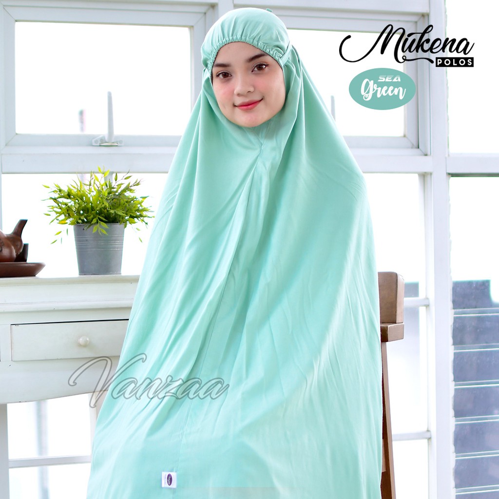 Mukena Bali Polos Mukena Dewasa Super Jumbo Original By Vanzaa Collection Sea Green New 2021